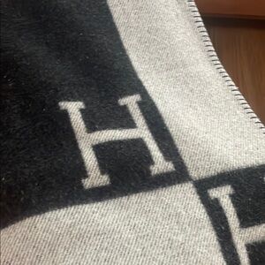 Hermes Black and Gray Avalon Blanket